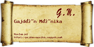 Gajdán Mónika névjegykártya