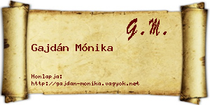 Gajdán Mónika névjegykártya